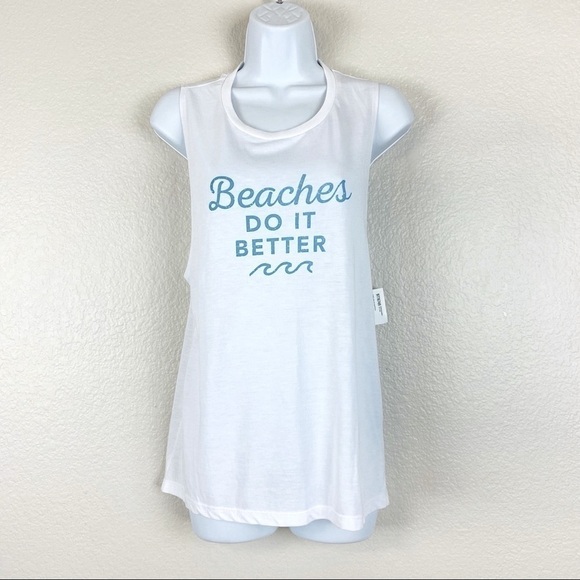 BCBGeneration Graphic Beaches Do It Better Muscle Tank Sizes M&L - Picture 3 of 9